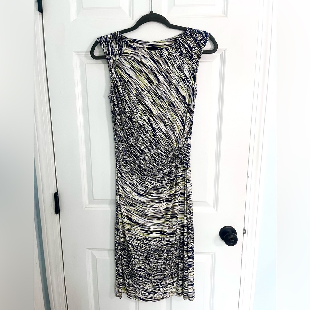 NIC+ZOE Printed Twist-Front Sheath Dress Size Small | Faux Wrap Career Dress